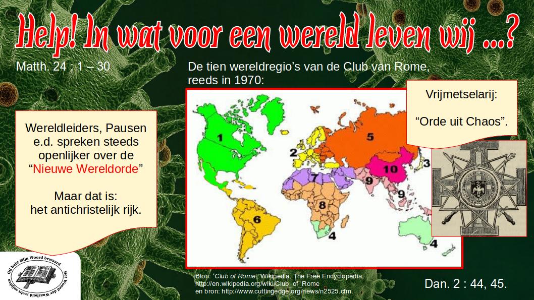 De tien wereldregio's van de Club van Rome. Bron: o.a. www.cuttingedge.org.